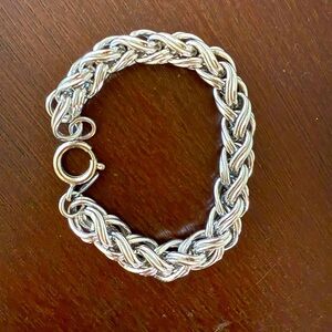 Silver braided bracelet -  (does not tarnish)
